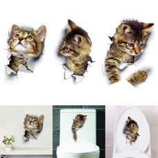 Funny Wall Stickers Vinyl 3D Kitten Cat Bedroom Fridge Home Mural Art Decor DIY   123311665029